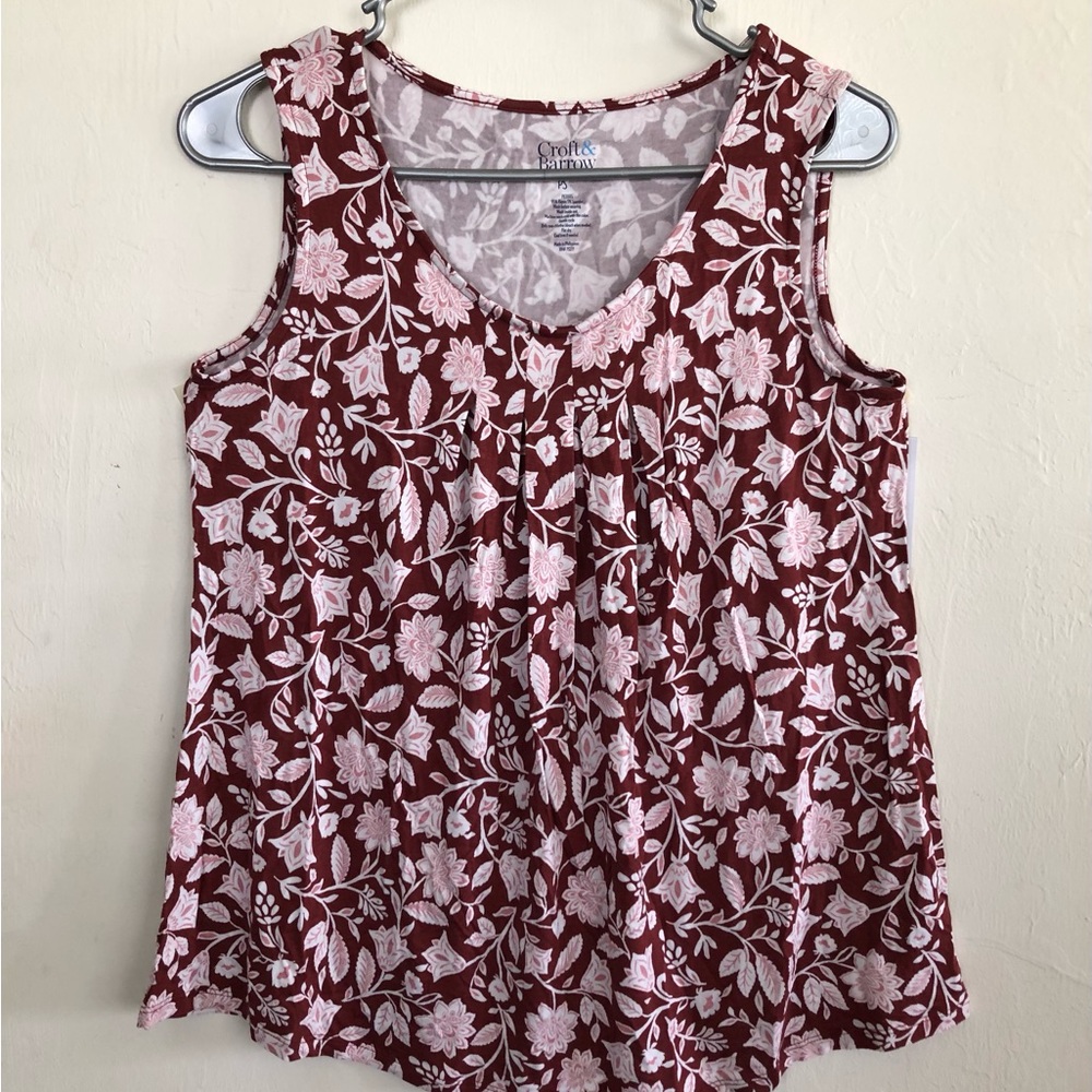 Womens CROFT & BARROW Semi Loose Sleeveless Top Size Small Petite Stretch New